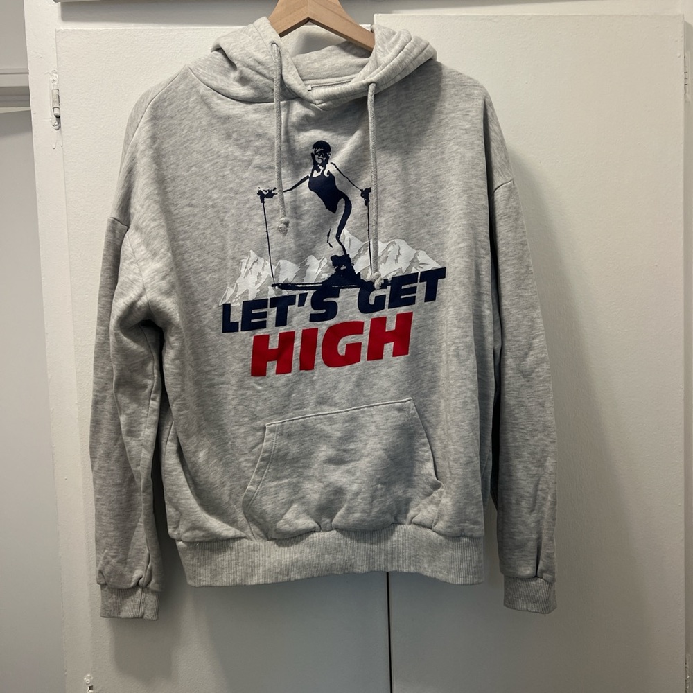 Gray Graphic Ski Hoodie